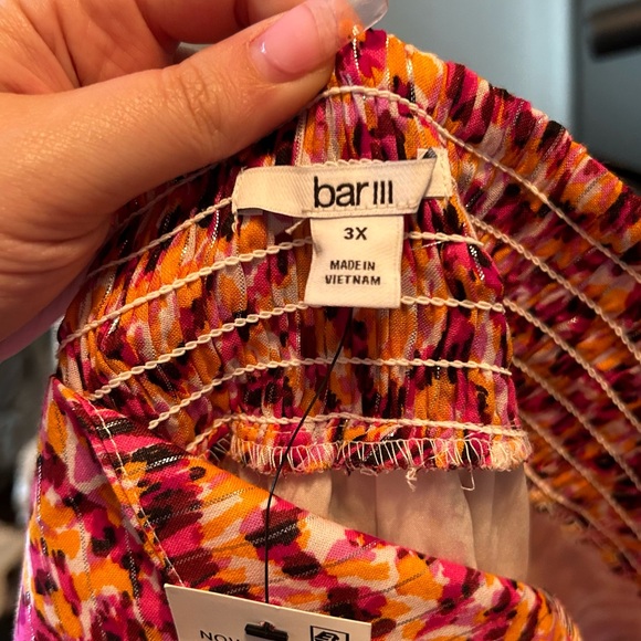 NWT Bar III 3X Womens Orange Pink Wide Leg High Rise Tiger Tracks Lounge Pants! - Picture 9 of 16